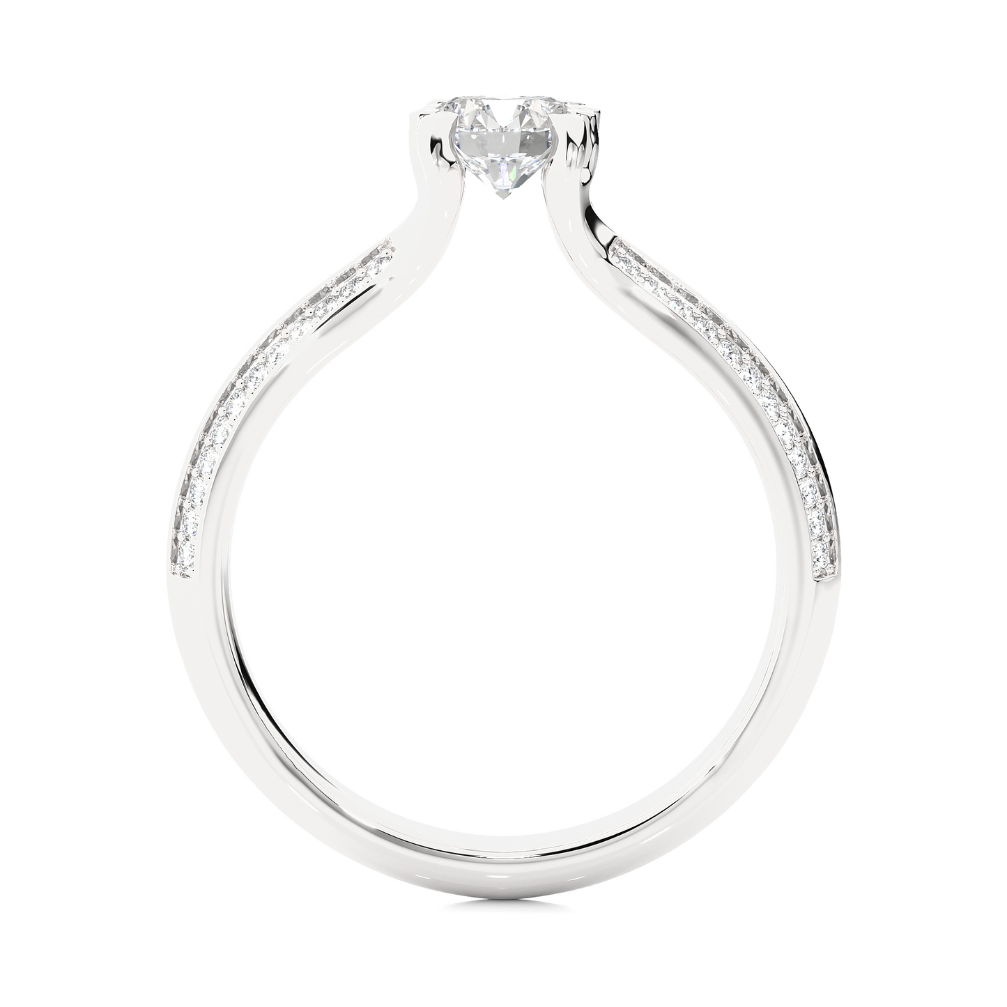 Elegant Radiance Round Cut Moissanite Vermeil Engagement Ring