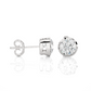 Vermeil Bezel Set Round Lab Moissanite Earrings