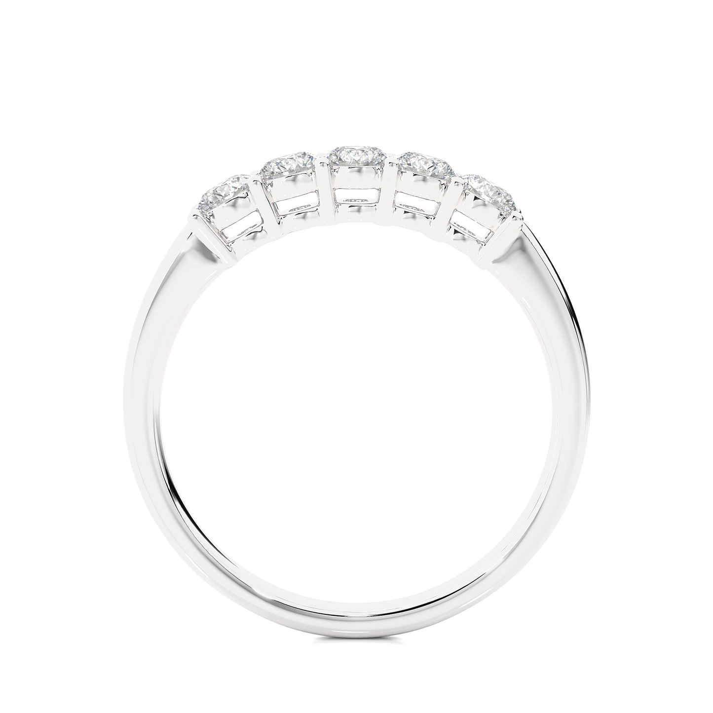 Five Stone Moissanite Lab Diamond Vermeil Ring