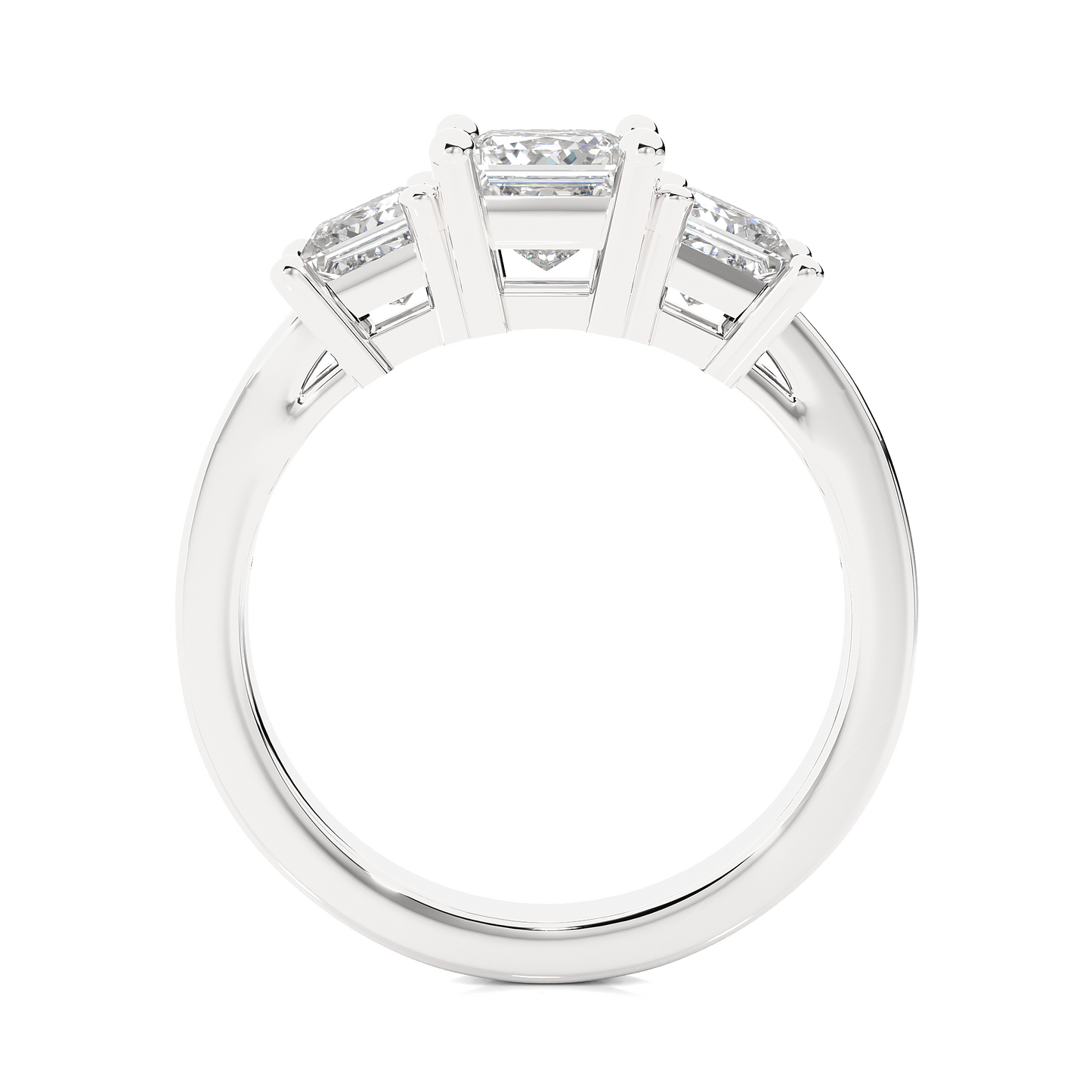 Three Stone Princess Lab Grown Diamond Engagement Ring