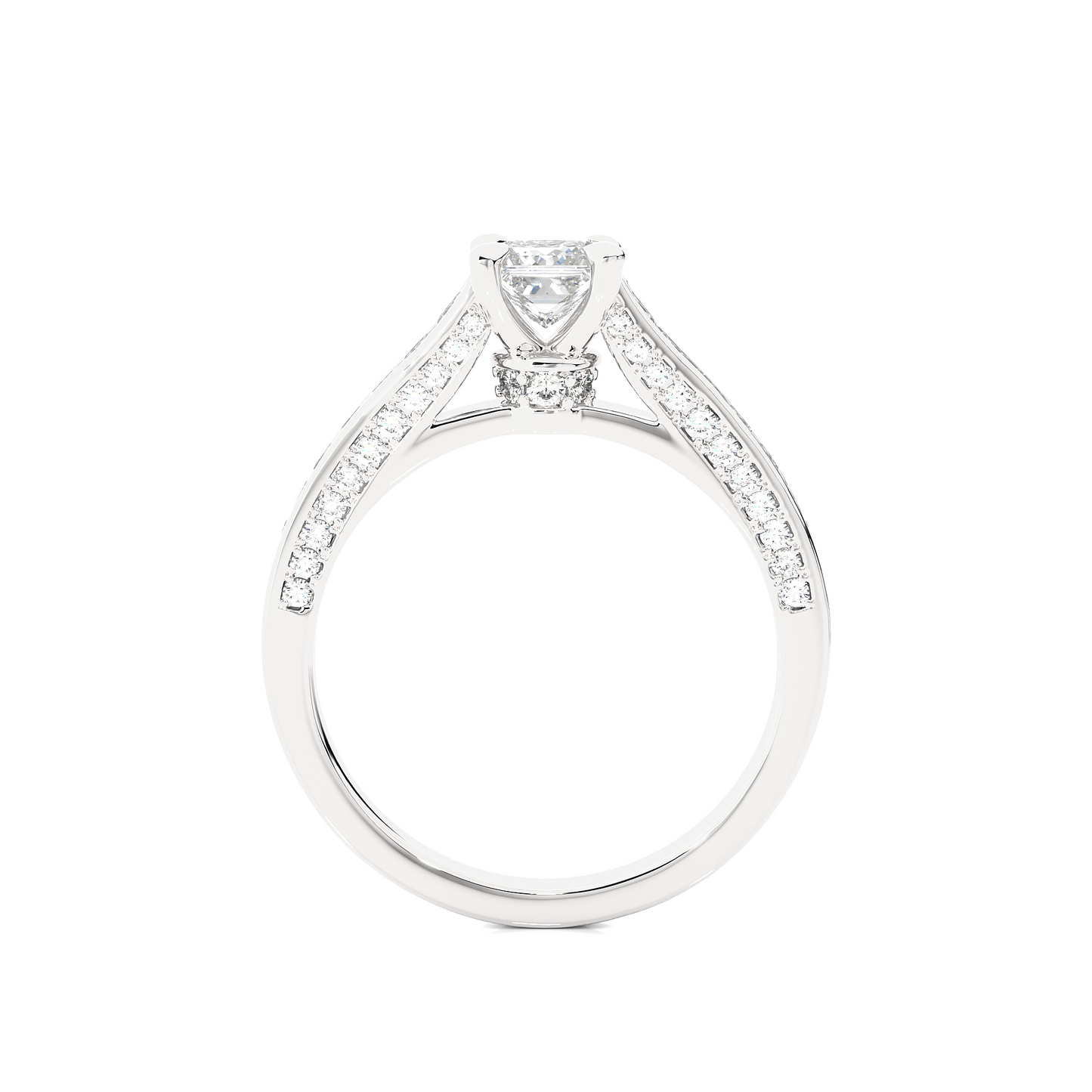 Princess Cut Lab / Moissanite Diamond Engagement Ring