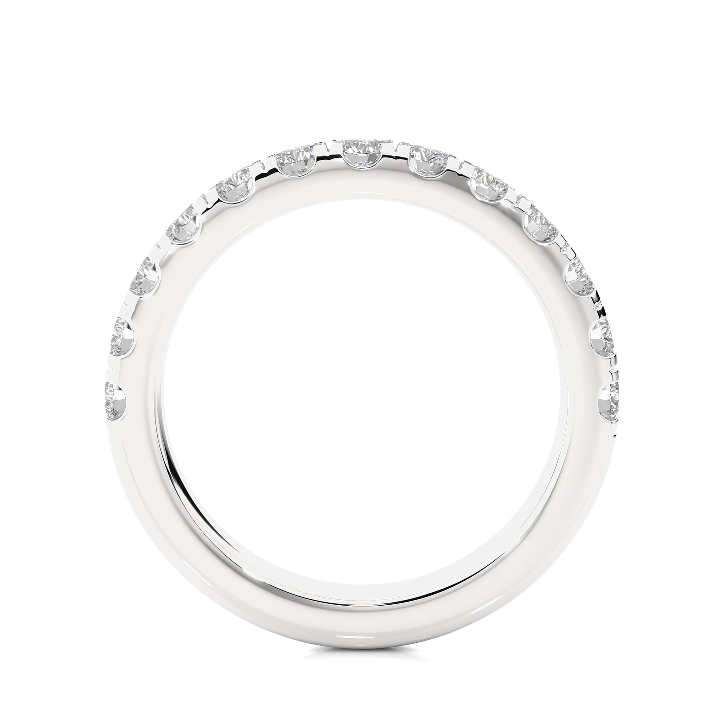 Round Prong Set Eternity Wedding Band Vermeil Ring