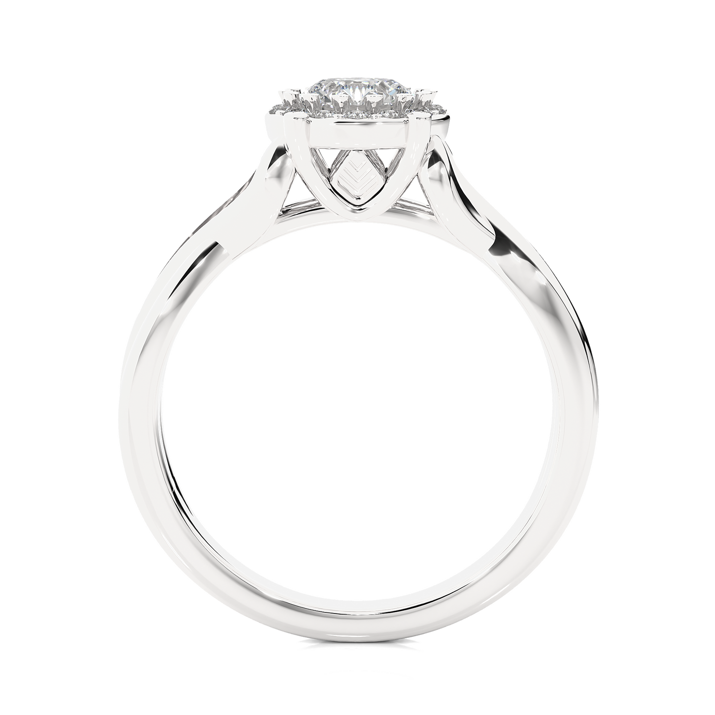 Vermeil Round Moissanite / Lab Grown Diamond Twisted Band Ring
