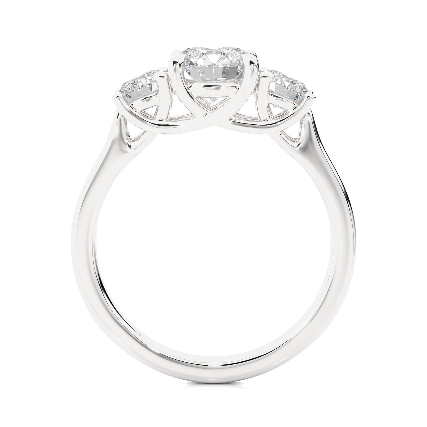 Round Lab Grown Diamond Three Stone Ring