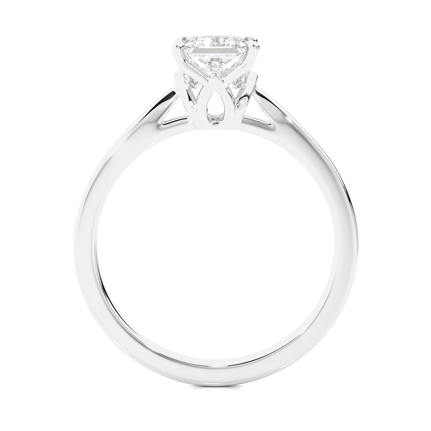 Princess Cut Moissanite Lab Diamond Vermeil Engagement Ring