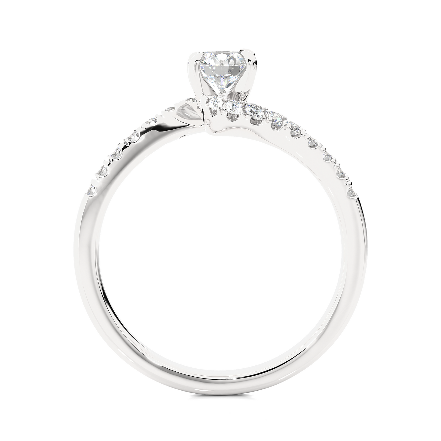 Twist Style Vermeil Moissanite Lab Diamond Engagement Ring