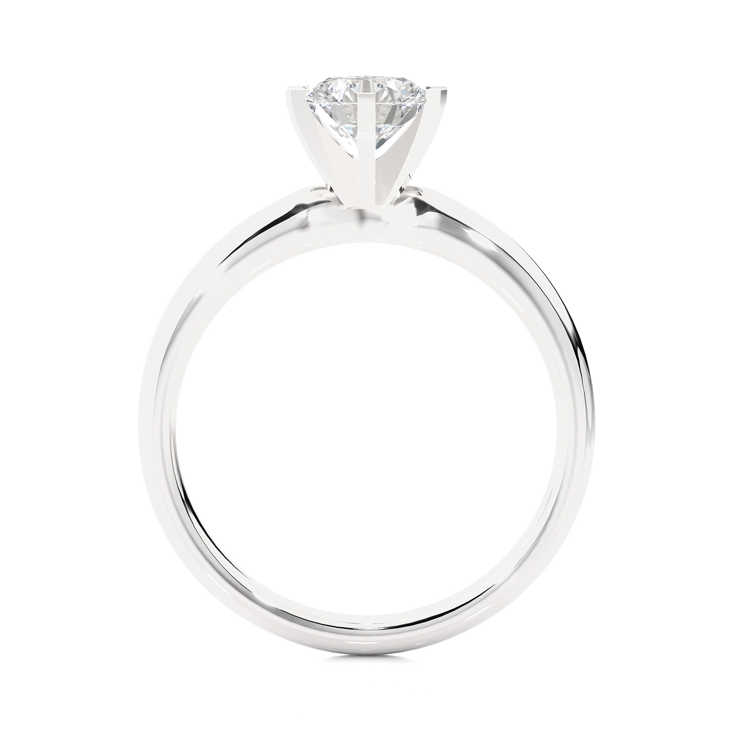 Round Solitaire Vermeil Moissanite Lab Diamond Engagement Ring