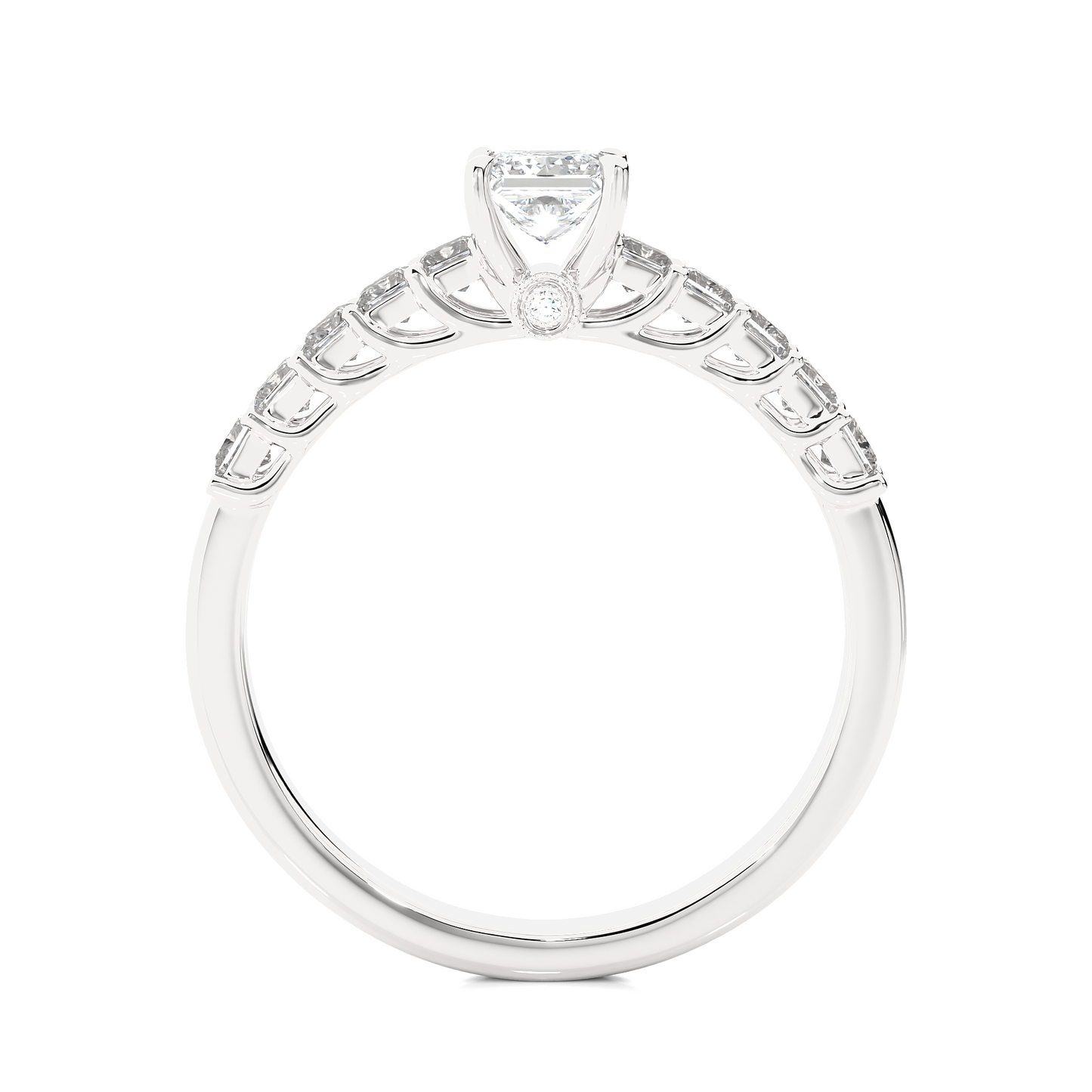 Vermeil Princess Moissanite / Lab Grown Diamond Engagement Ring
