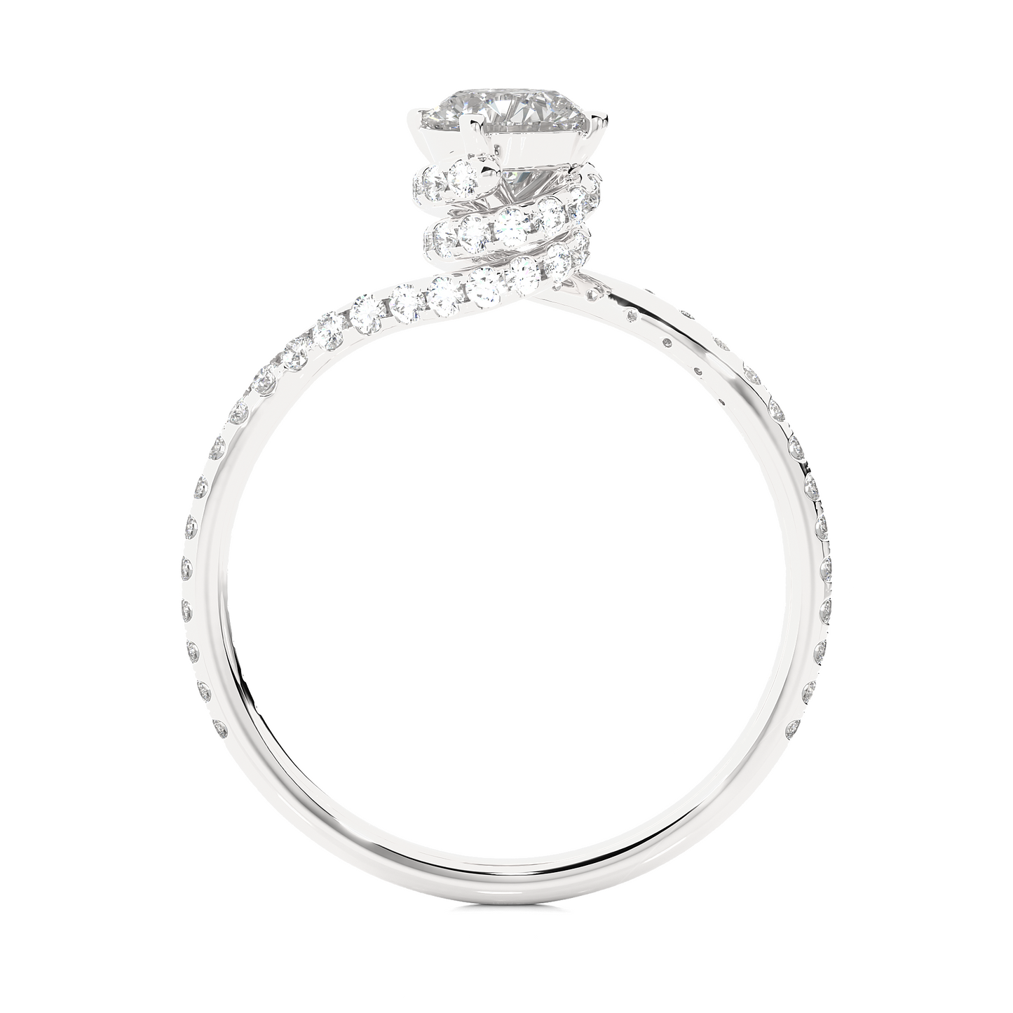 Twisted Infinity Band Moissanite Lab Diamond Engagement Ring