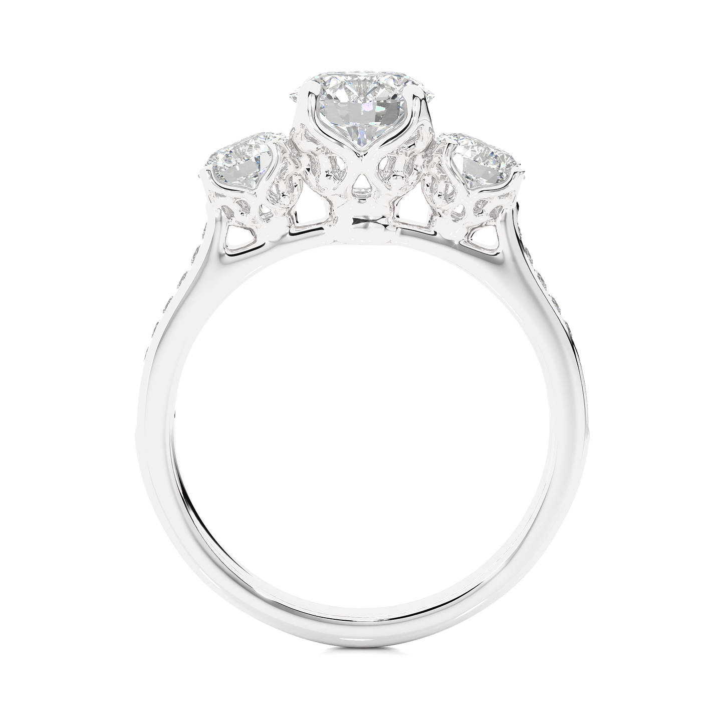Three Stone Classic Lab Grown Diamond Ring