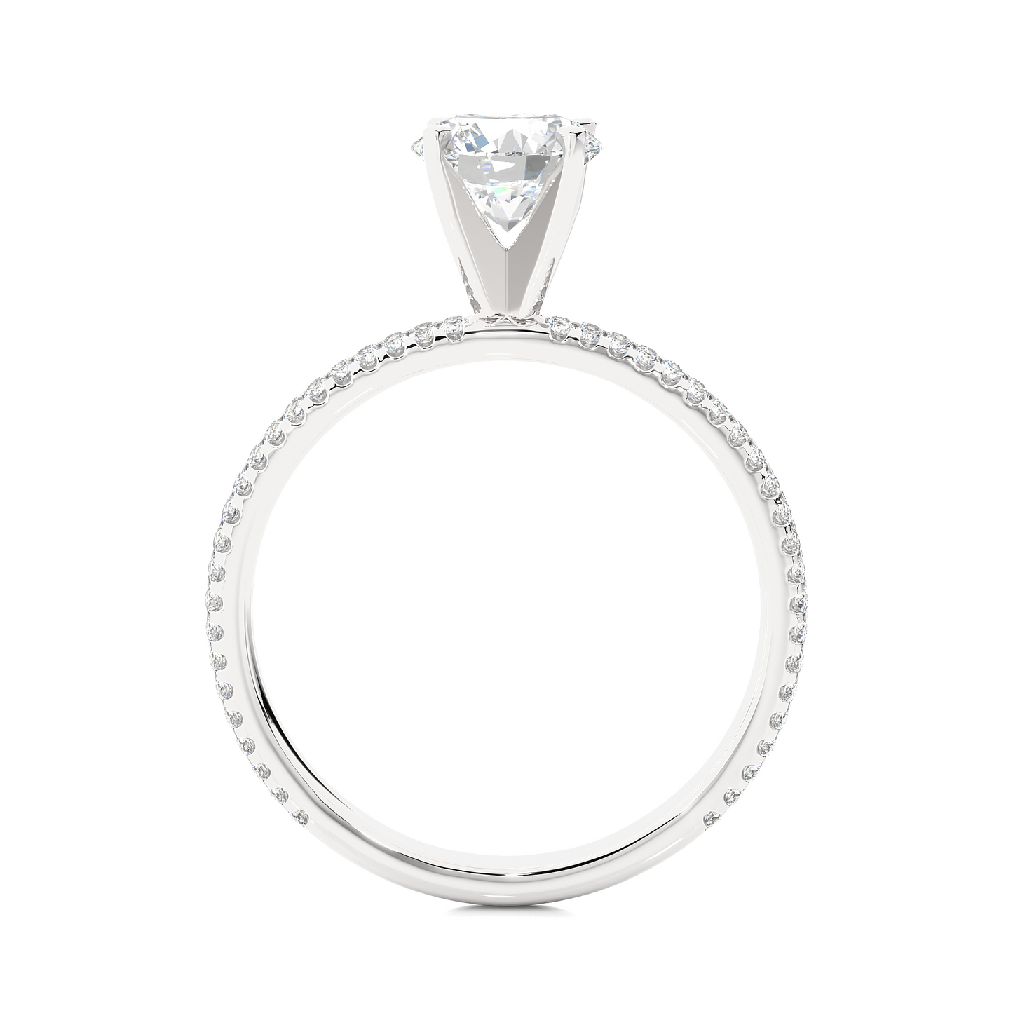Pure Elegance Round Stone Moissanite Vermeil Engagement Ring