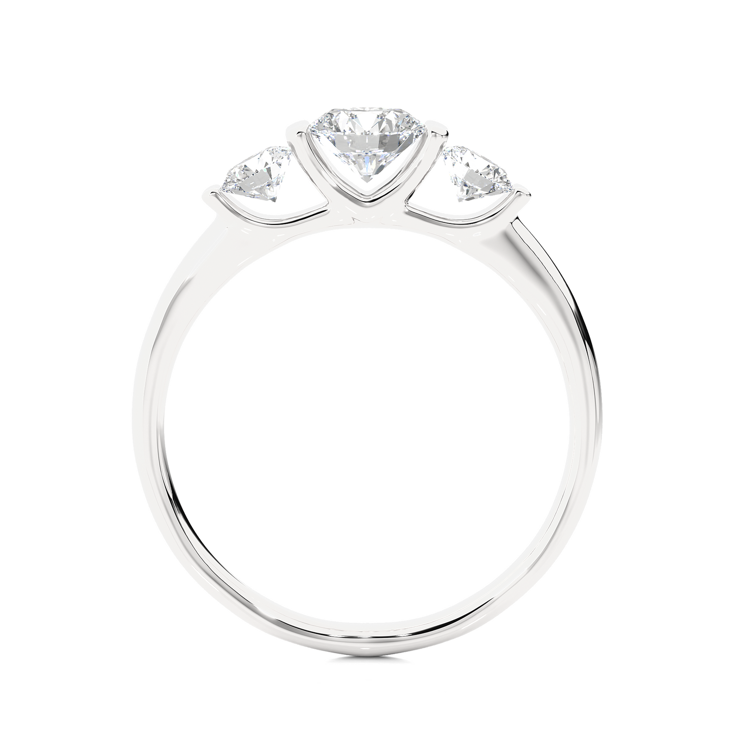 Lab Grown / Moissanite Diamond Three Stone Engagement Ring