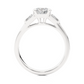 Round Diamond Three Stone Engagement Ring With Baguette Side Stones