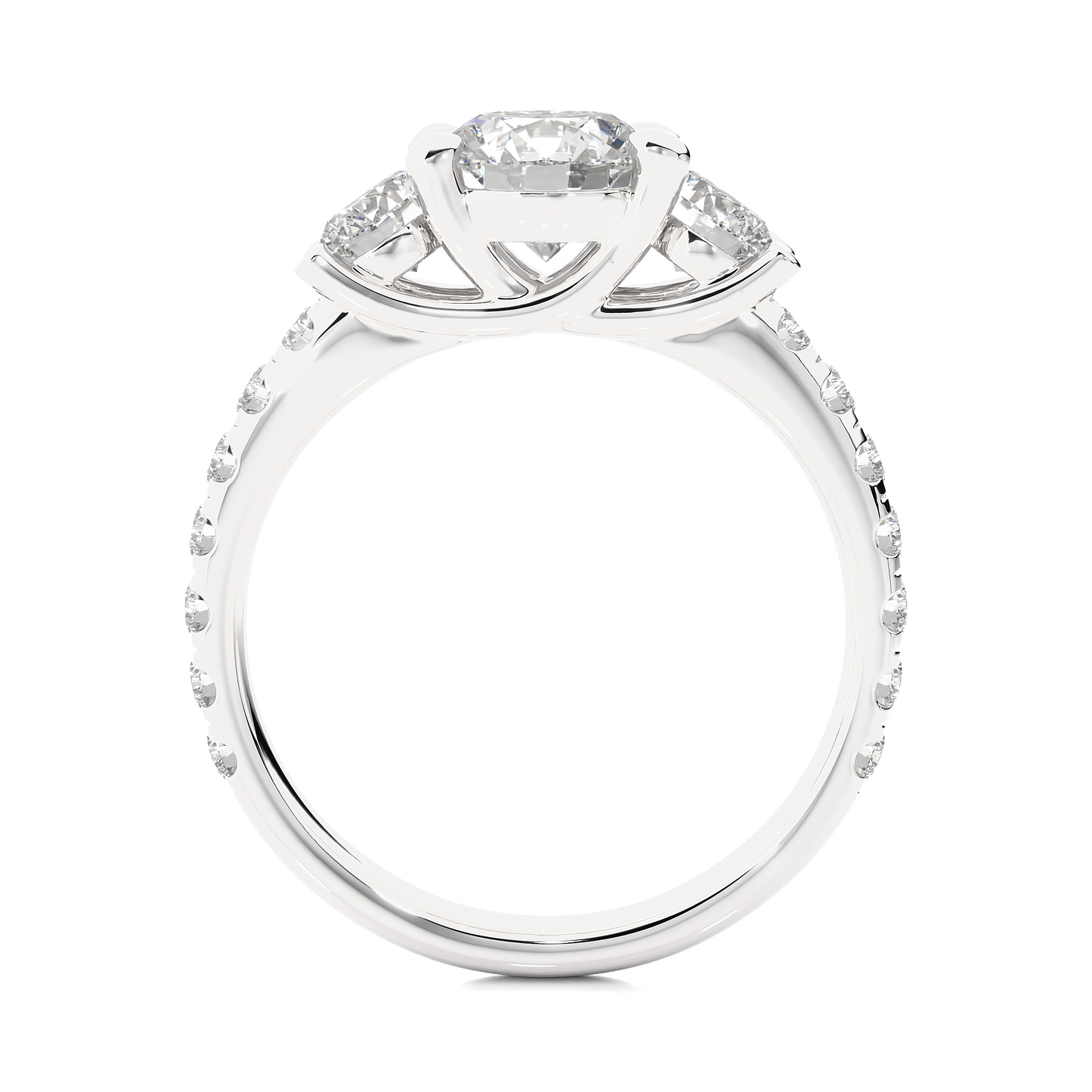 Round Lab Moissanite Diamond Engagement Ring