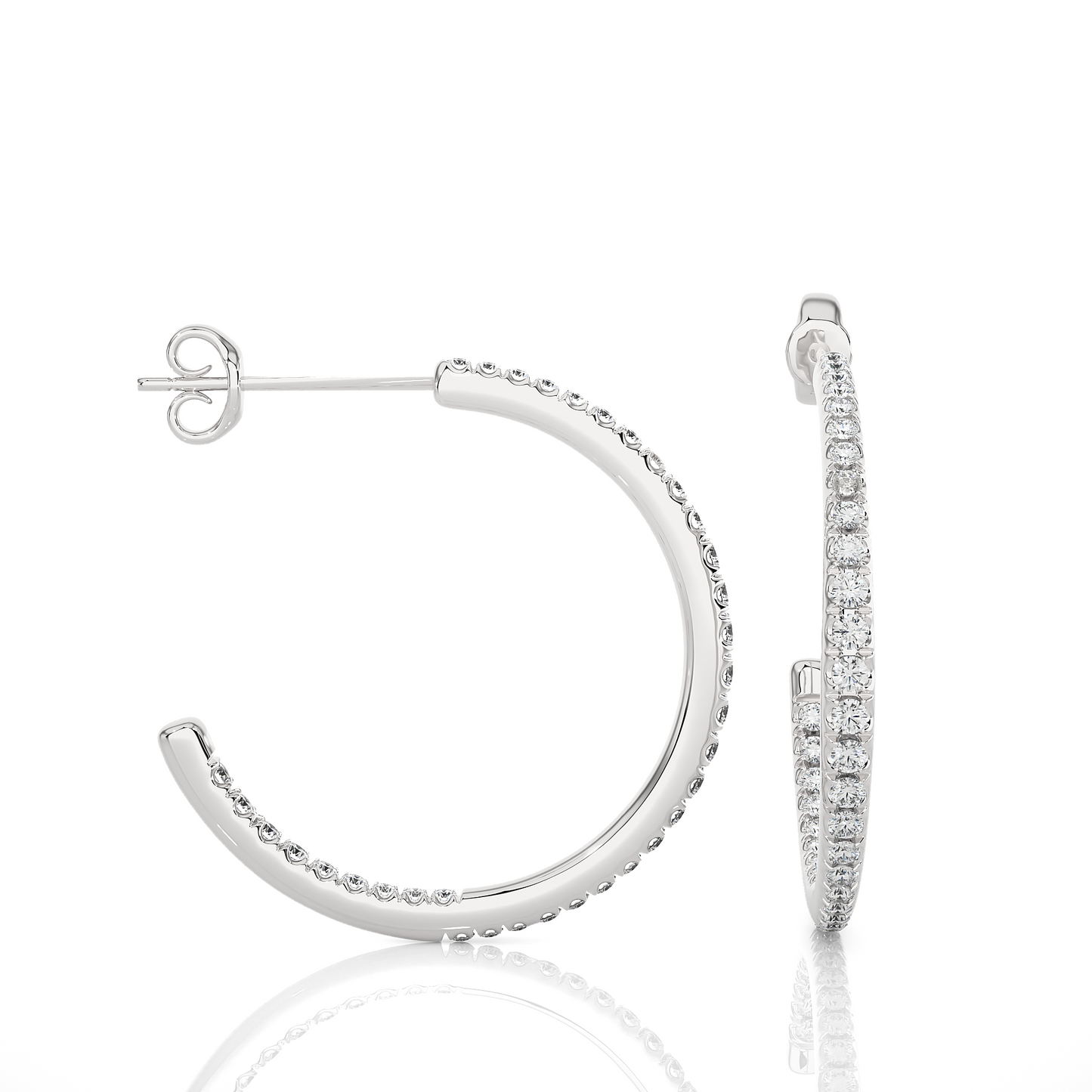 Round Lab Diamond Luxe Hoop Earrings
