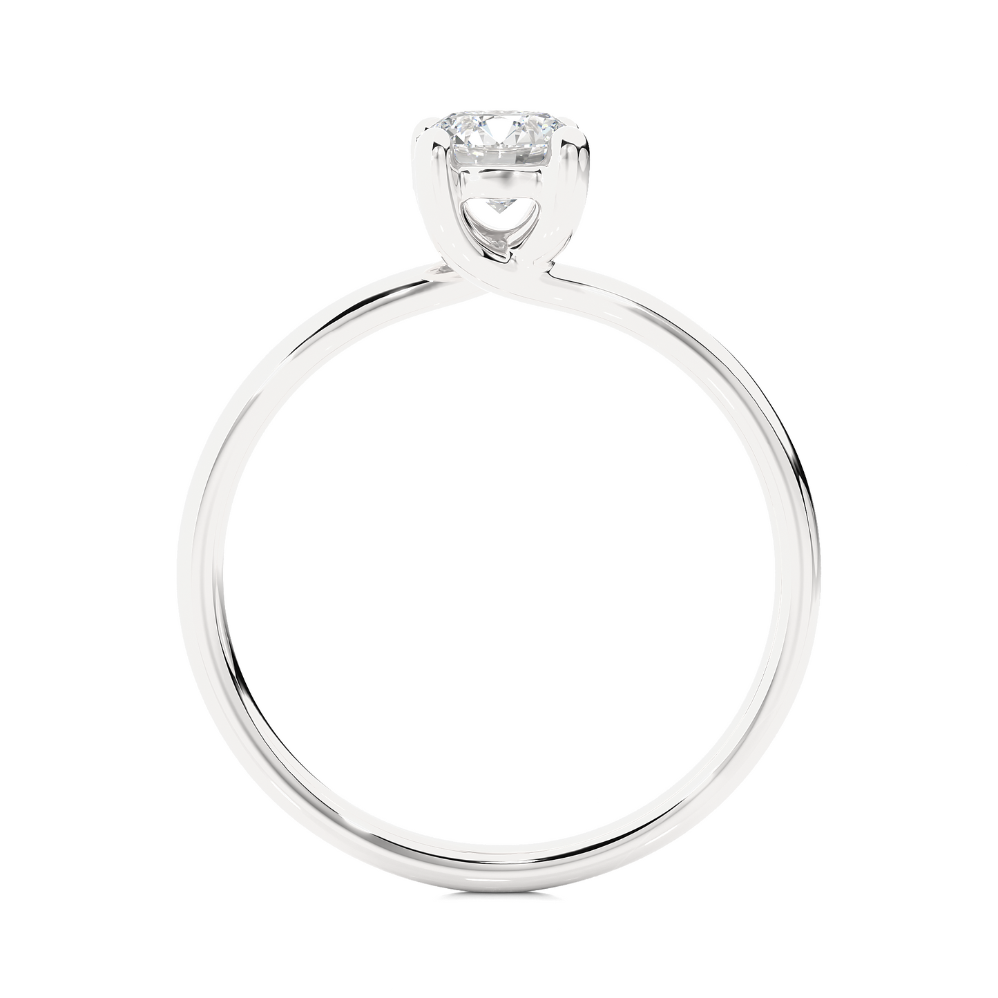 Minimal Vermeil Solitaire Moissanite Lab Diamond Ring