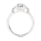 Three Stone Lab Diamond Engagement Ring With Trillion Side Stones