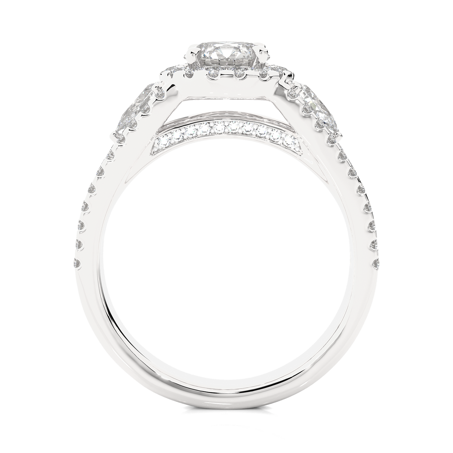 Vintage Halo Lab / Moissanite Diamond Engagement Ring