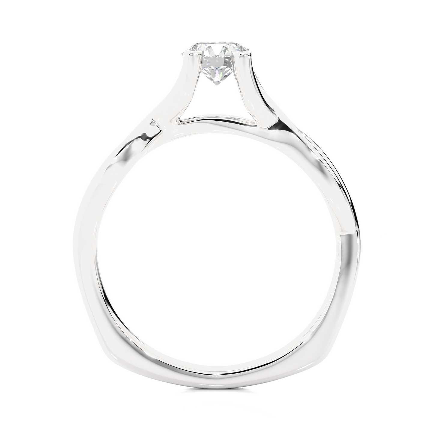 Infinity Twist Vermeil Moissanite Lab Diamond Engagement Ring