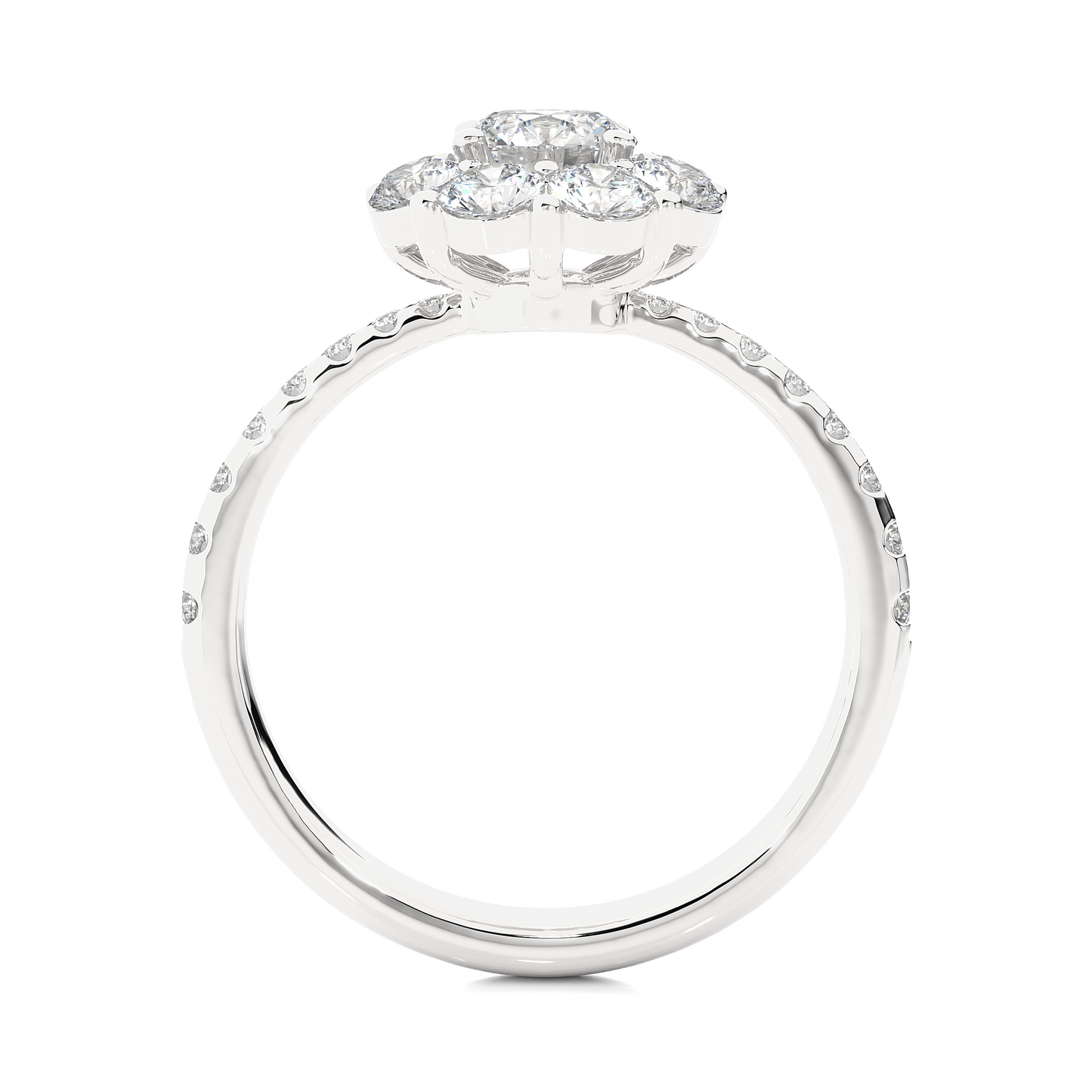 Floral Cluster Moissanite Lab Diamond Vermeil Ring