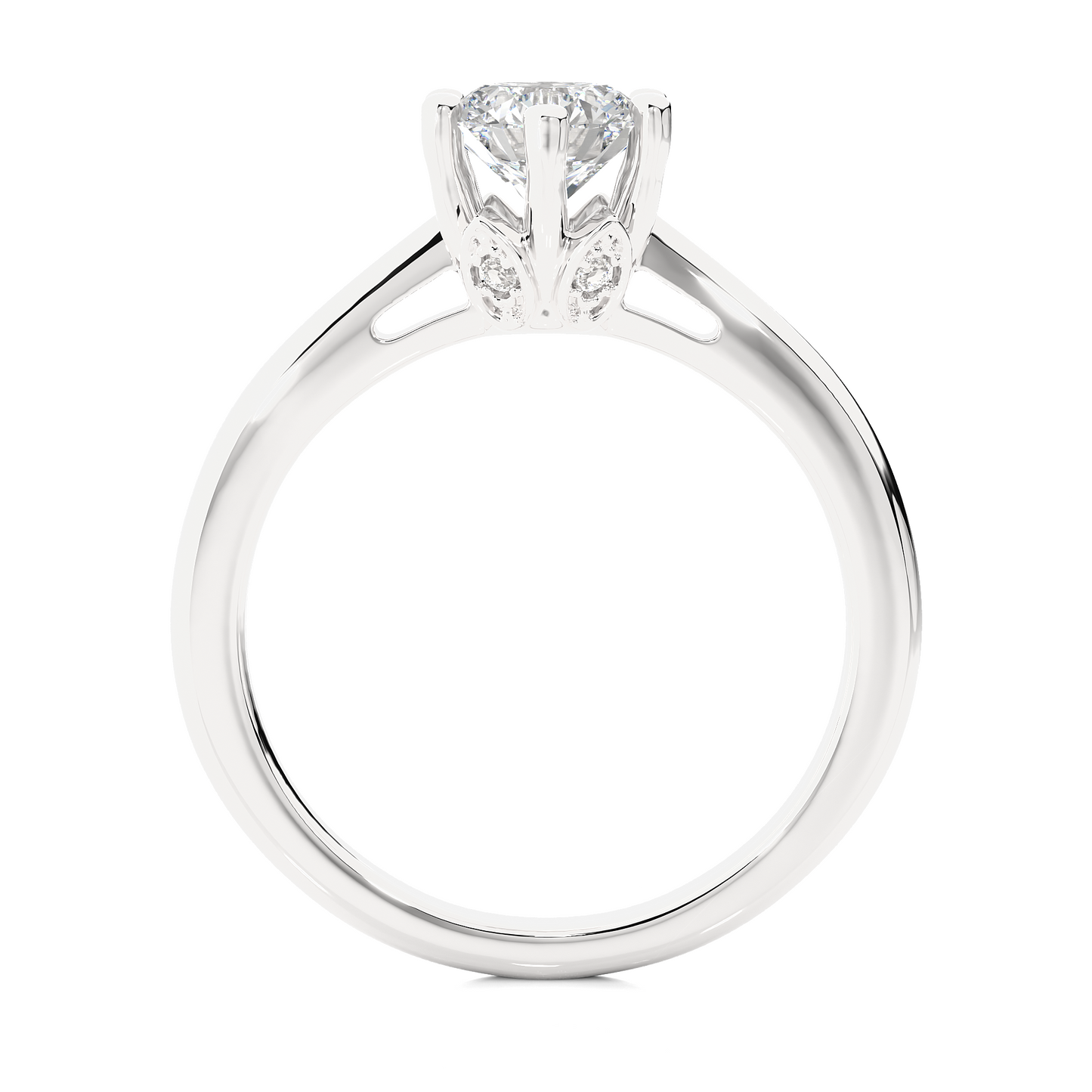 Elegant Round Cut Moissanite Lab Diamond Engagement Ring