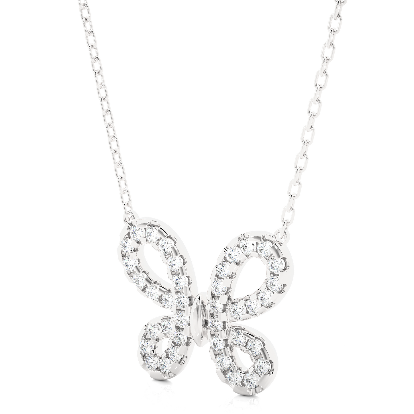 Butterfly Lab Grown Diamond Pendant Necklace