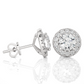 Vermeil Round Halo Moissanite Lab Diamond Stud Earrings