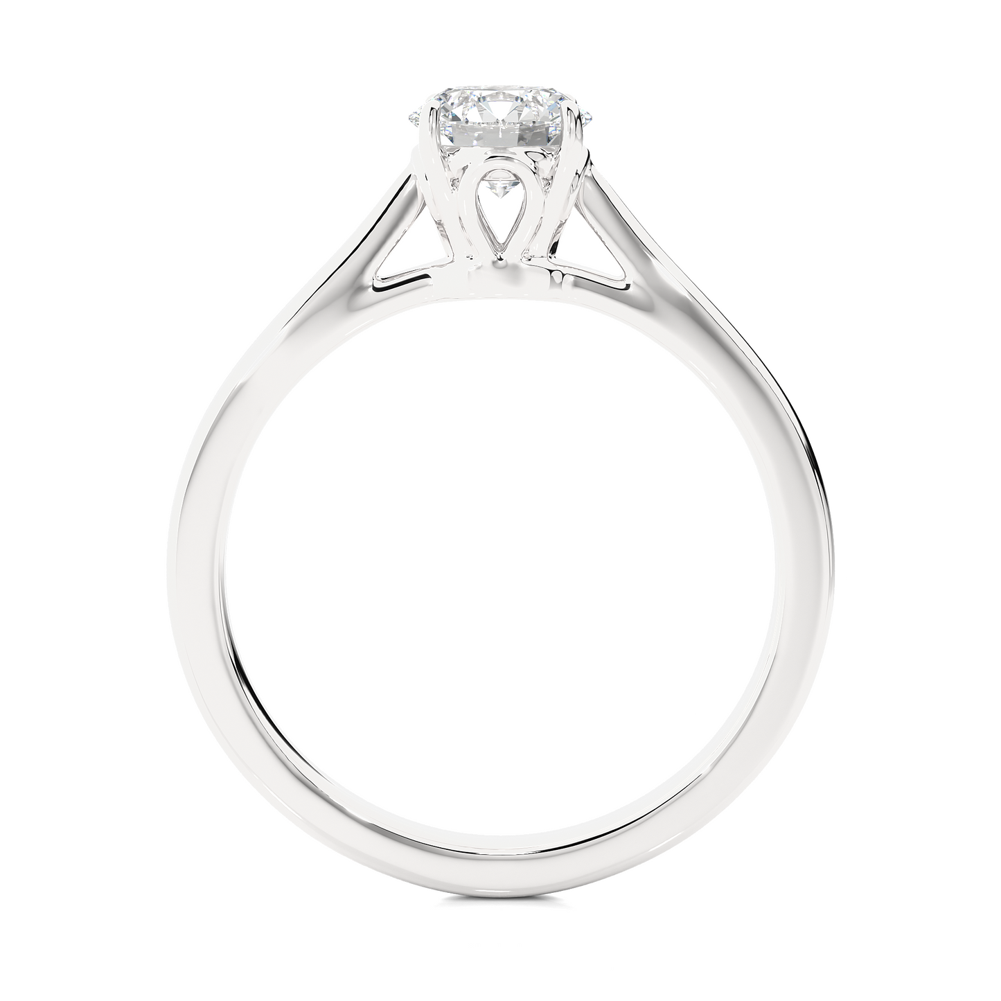 Elegant Vermeil Round Solitaire Moissanite Lab Diamond Ring