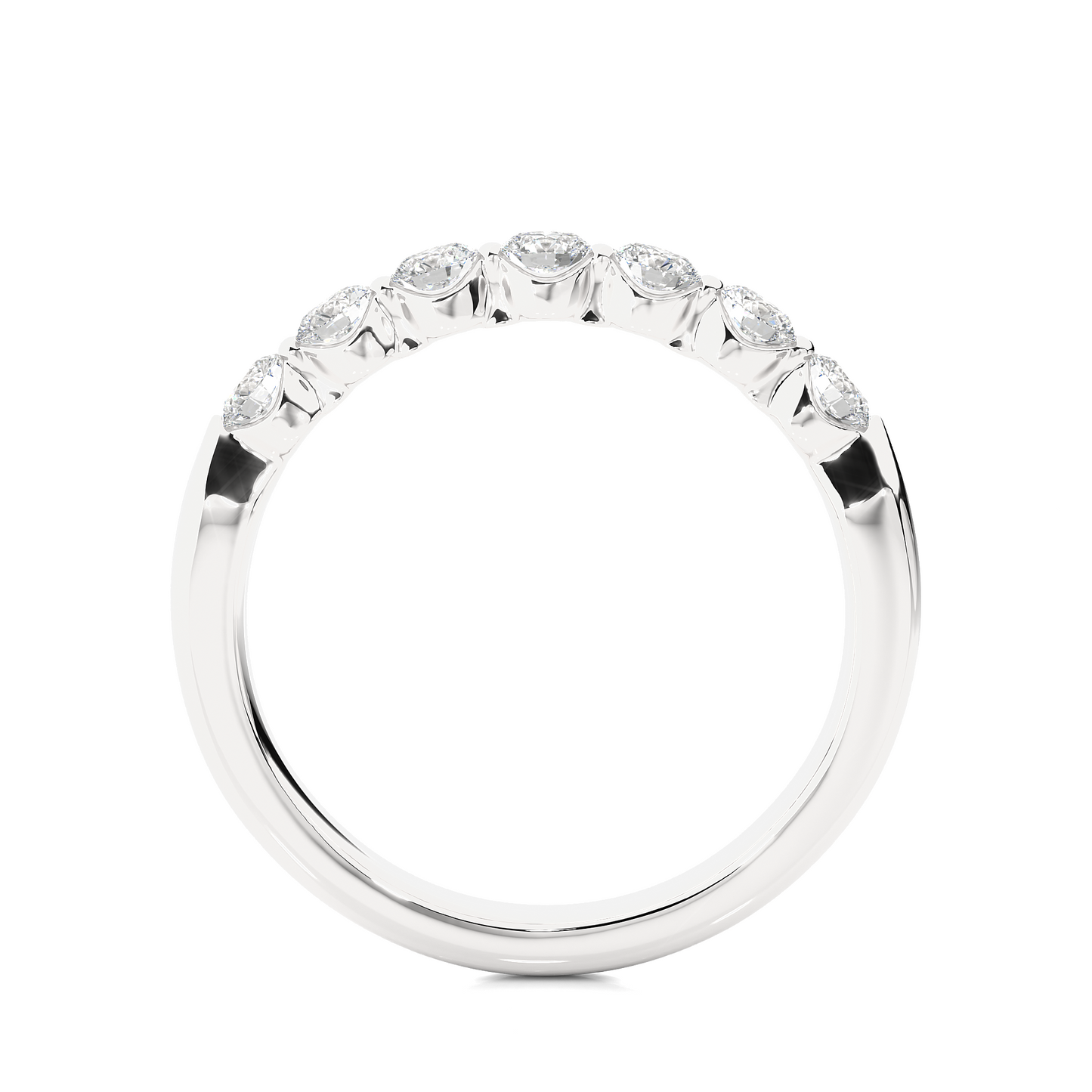Elegant Round Lab Moissanite Wedding Band Vermeil Ring
