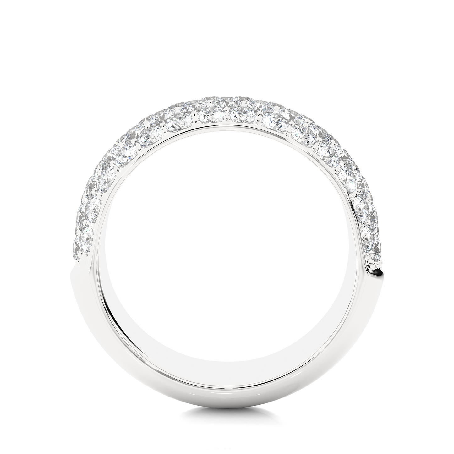 Luxury Pave  Lab Moissanite Diamond Wedding Band Vermeil Ring