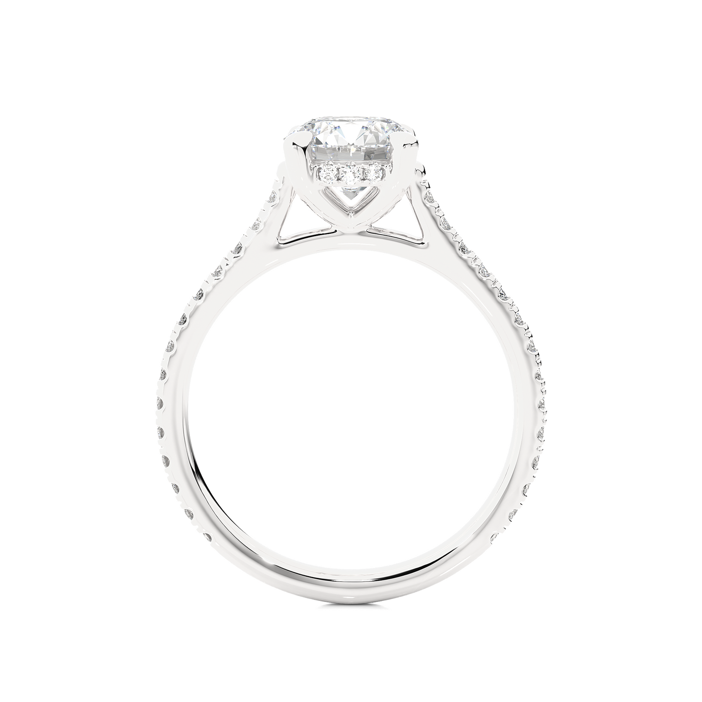 Luxury Solitaire Moissanite Lab Diamond Vermeil Ring