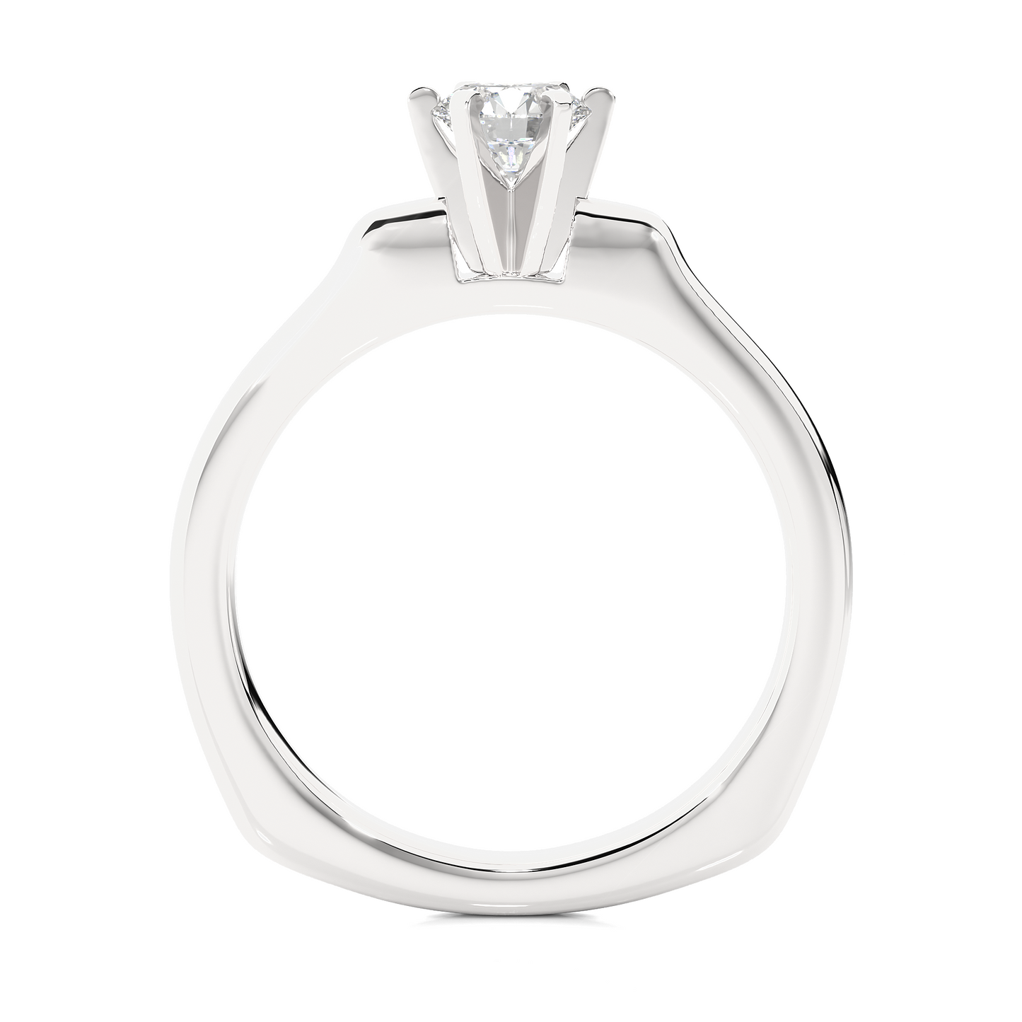 Minimalist Round Vermeil Moissanite Lab Diamond Engagement Ring