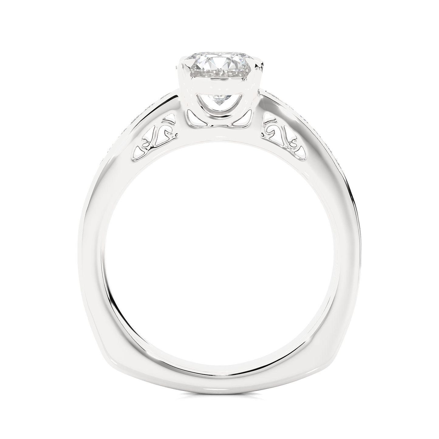 Round Cut Lab / Moissanite Diamond Engagement Ring