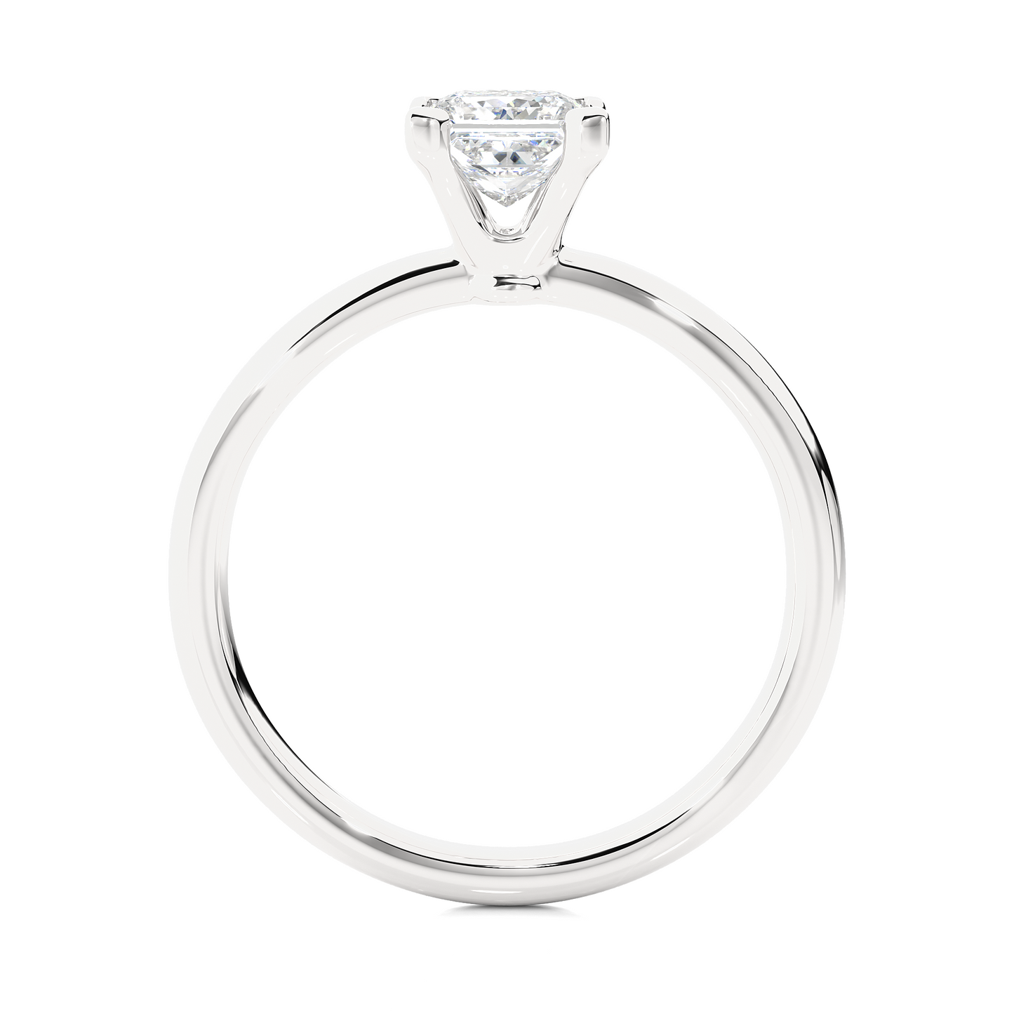 Princess Cut Vermeil Moissanite Lab Diamond Engagement Ring