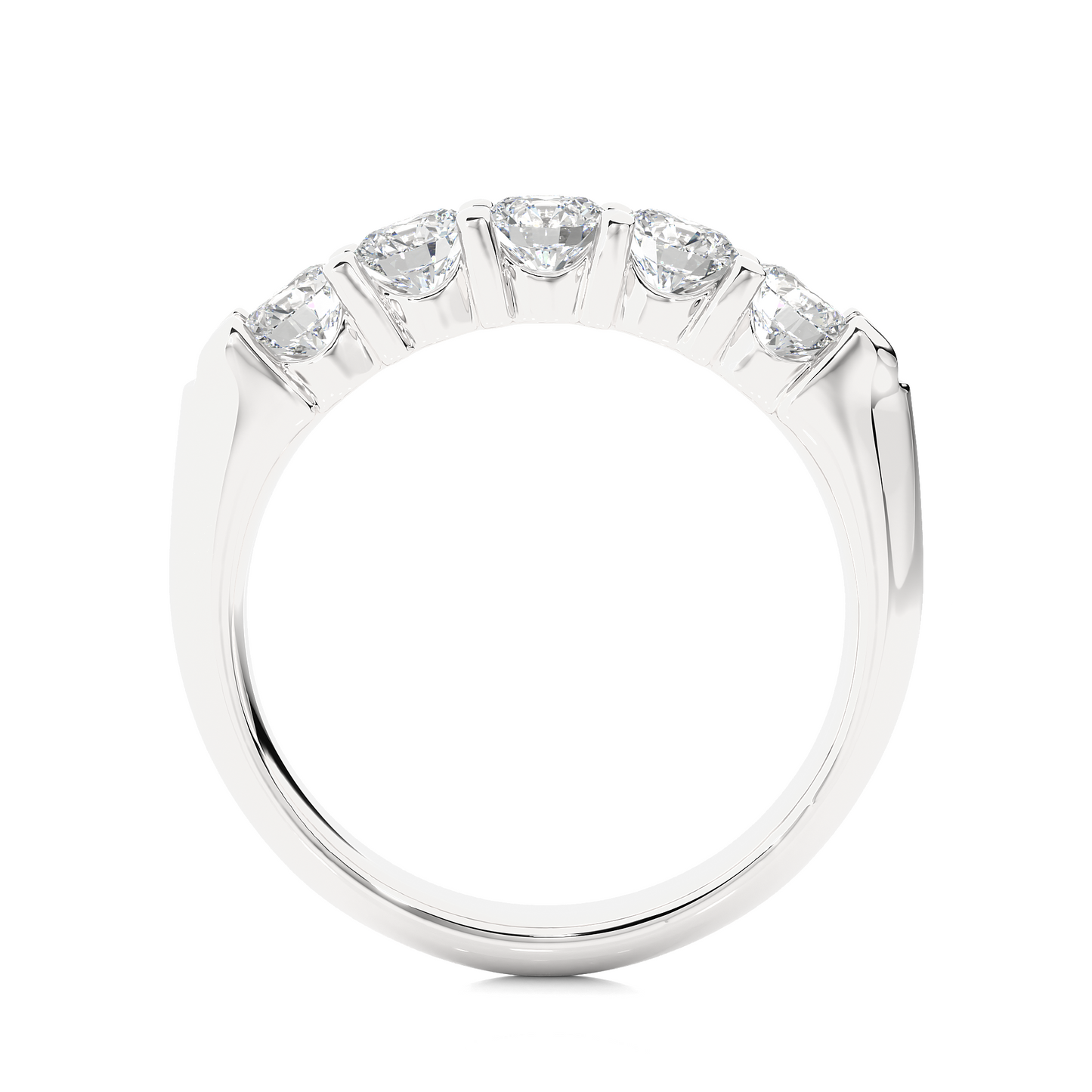 Classic Five Stone Diamond Style Wedding Band Ring