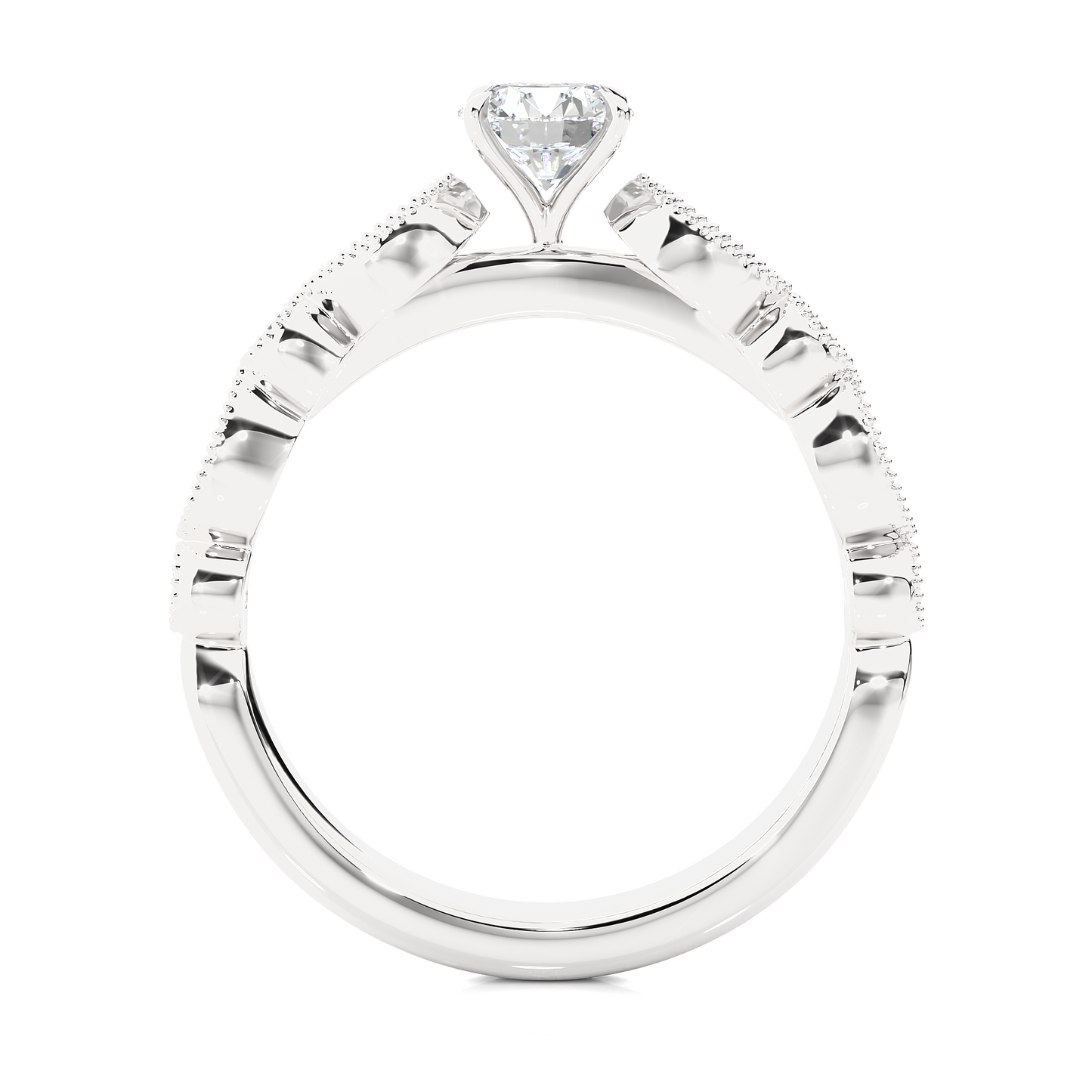 Royal Spark Halo Vermeil Engagement Statement Ring