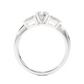 Three Stone Round Lab & Moissanite Diamond Engagement Ring With Pear Side Stones