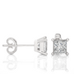 Vermeil Princess Cut Moissanite Lab Diamond Stud Earrings