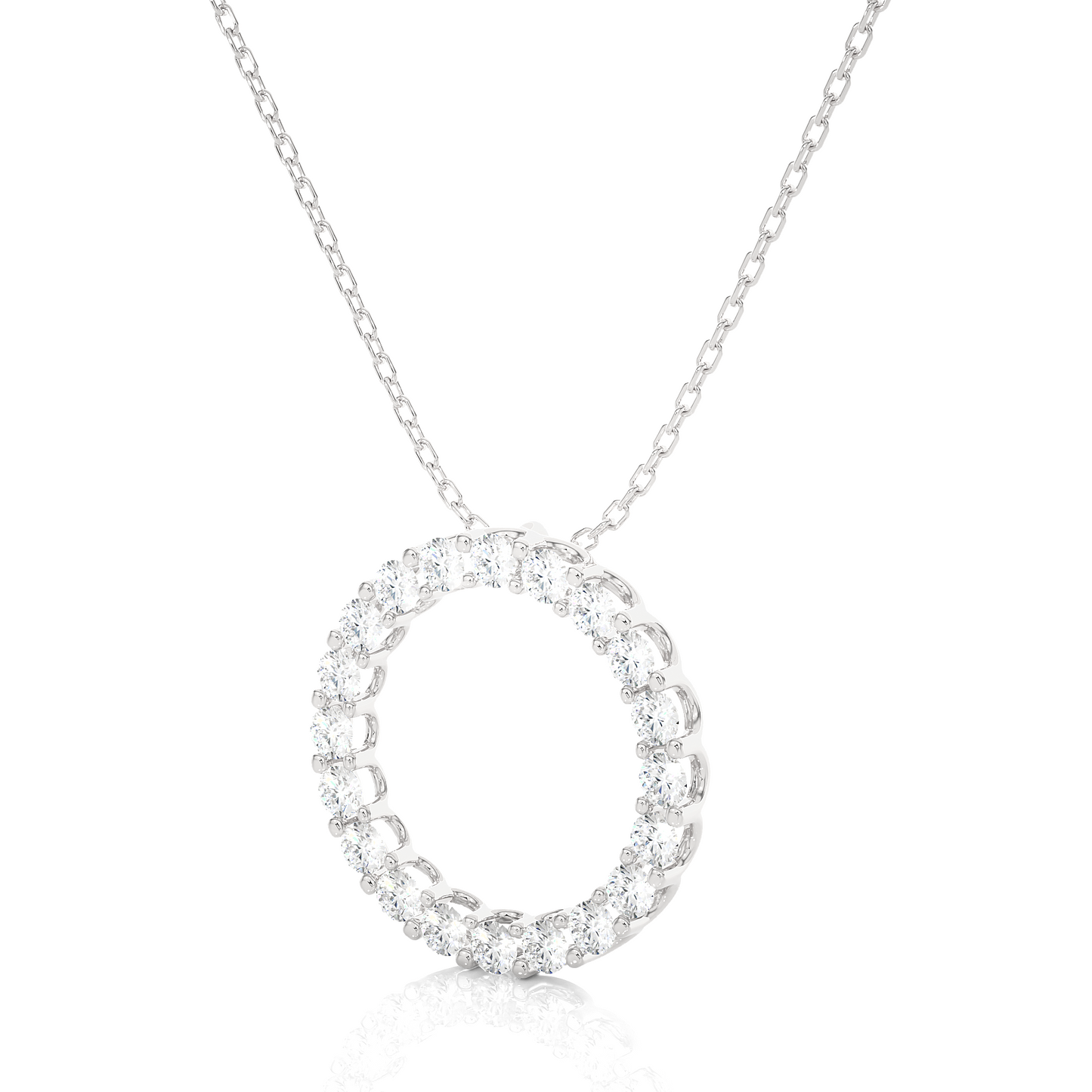 Minimal Circle Lab Diamond Pendant Necklace