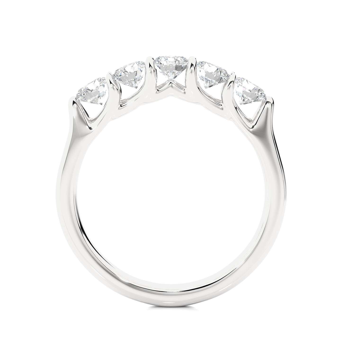 Lab Grown Moissanite Five Stone Wedding Band Ring