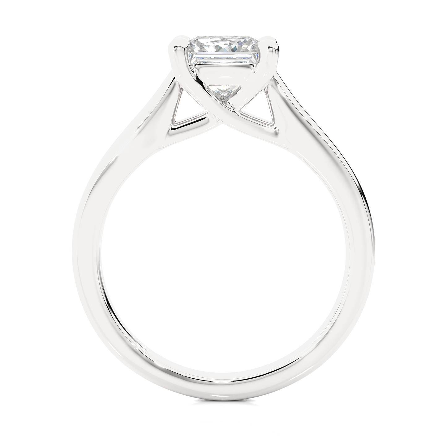 Lab Grown Diamond Moissanite Solitaire Princess Cut Ring