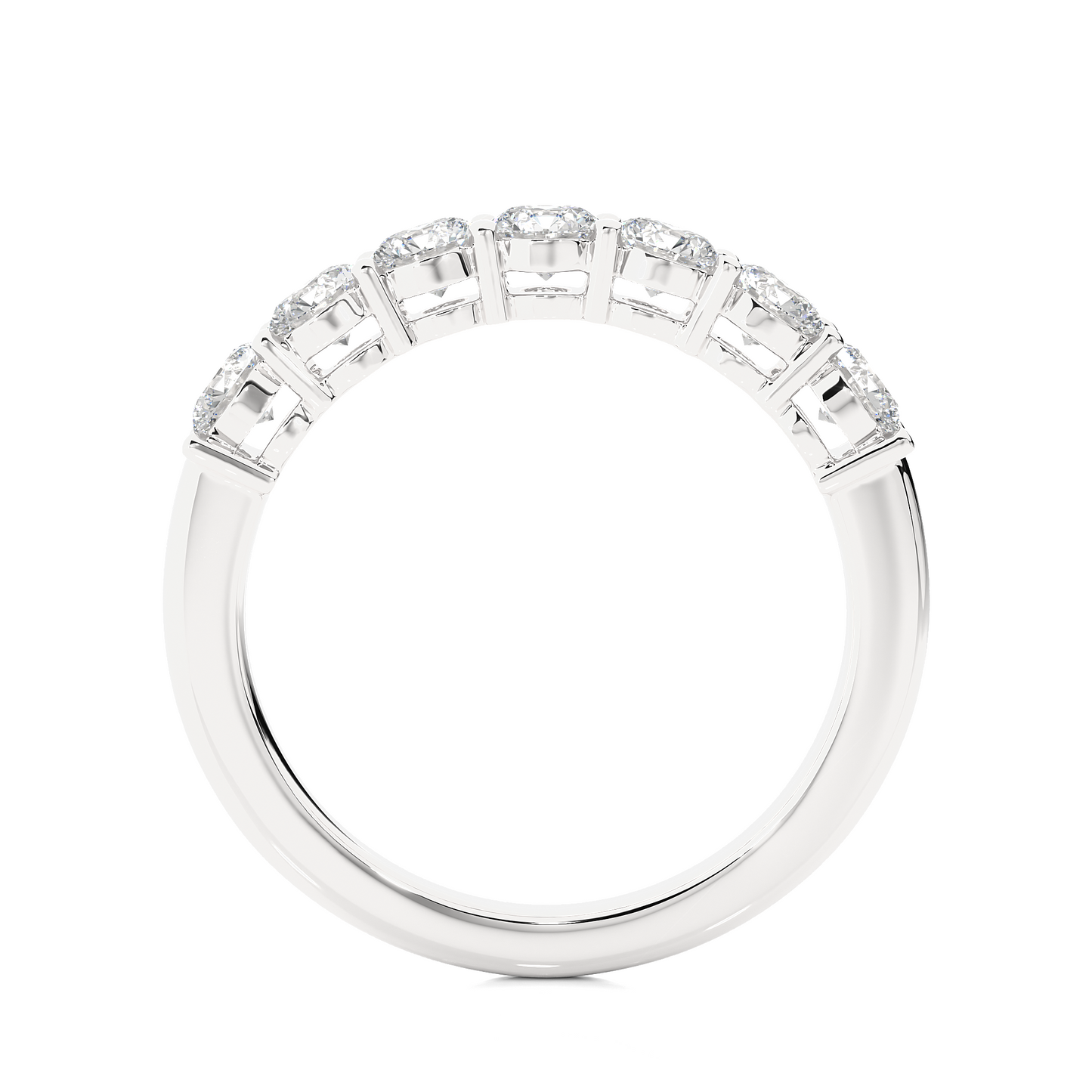 Lab Moissanite Seven Stone Wedding Band Ring