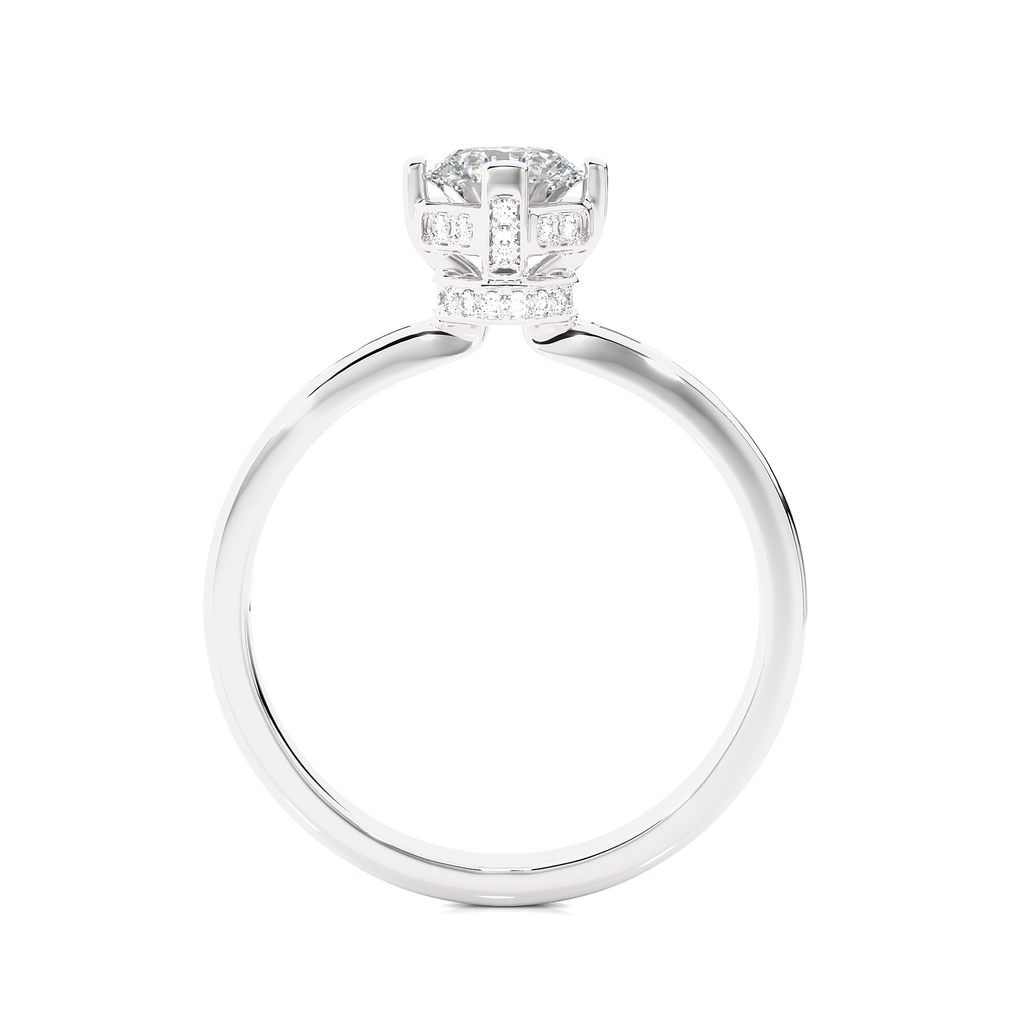 Elegant Vermeil Moissanite Lab Diamond Solitaire Ring