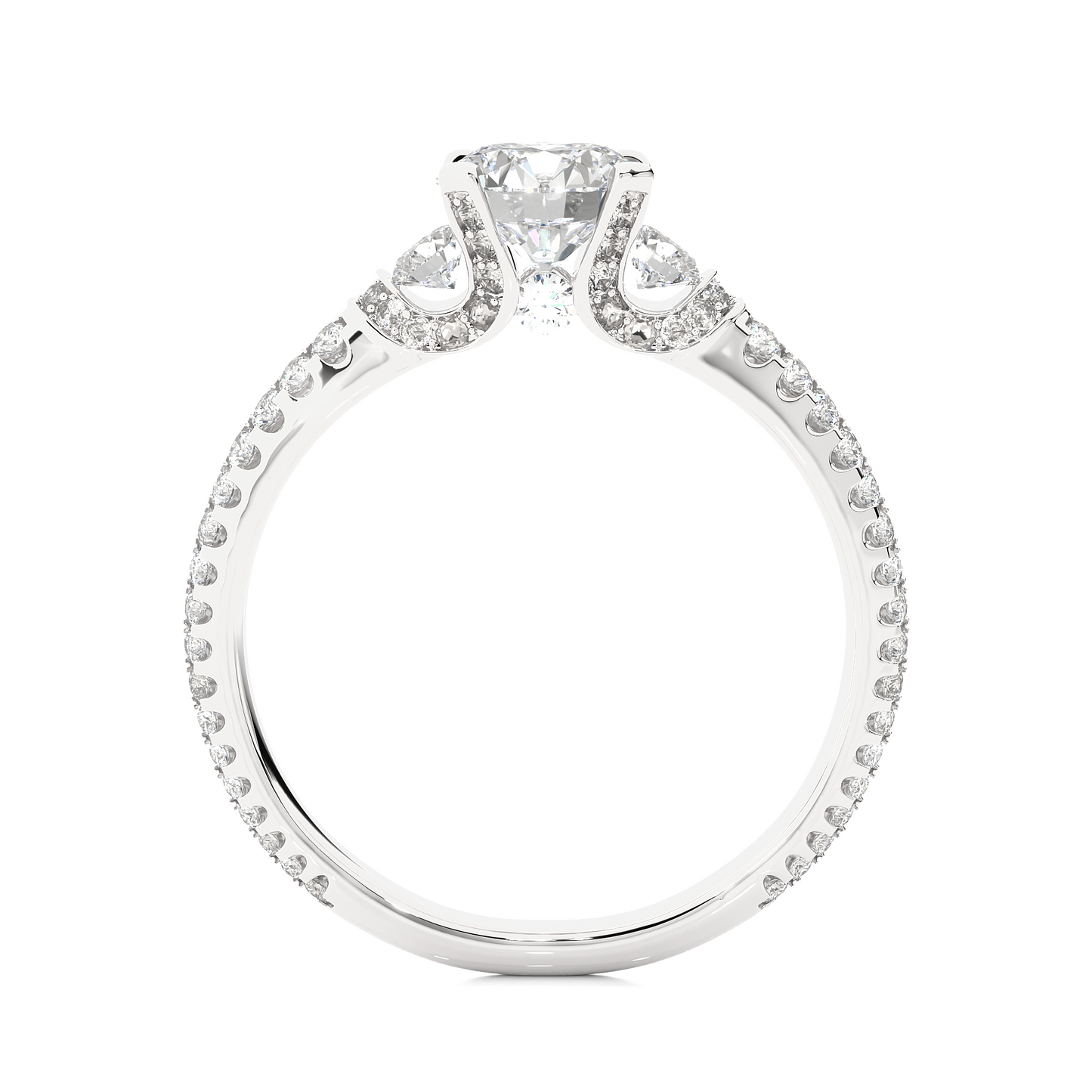 Three Stone Lab Grown Diamond Engagement Ring