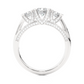 Three Stone Diamond Hidden Halo Engagement Ring
