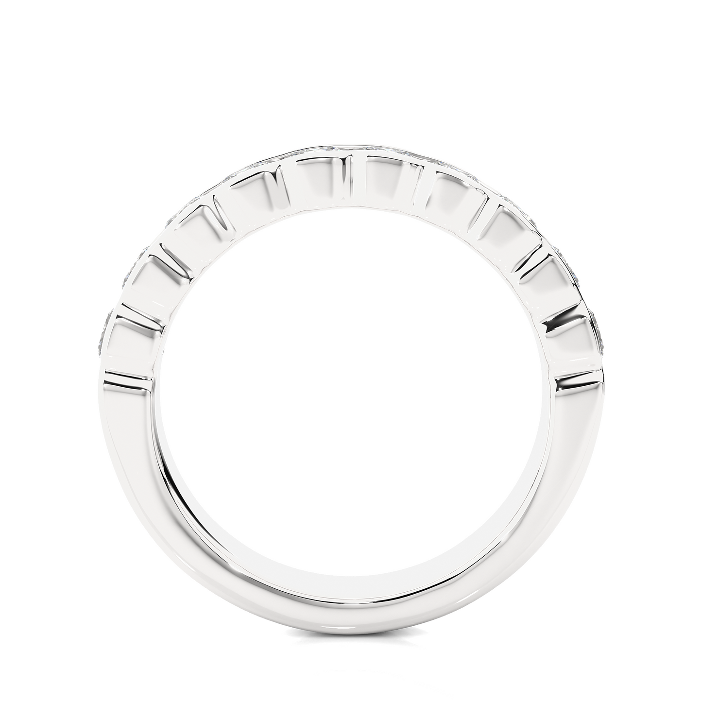 Scalloped Round Eternity Wedding Band Gold Vermeil Ring