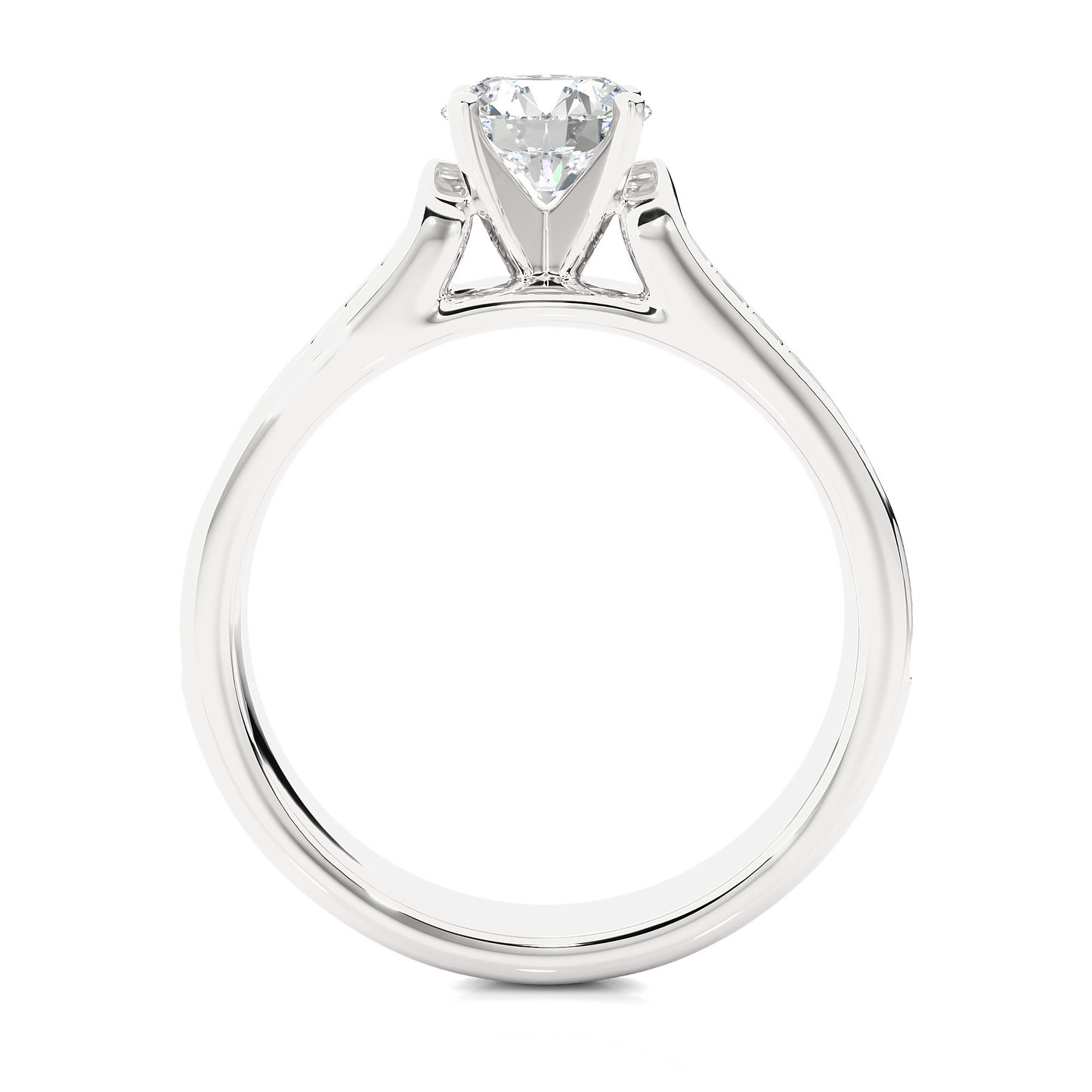 Luxe Sparkle Round Diamond Moissanite Vermeil Ring