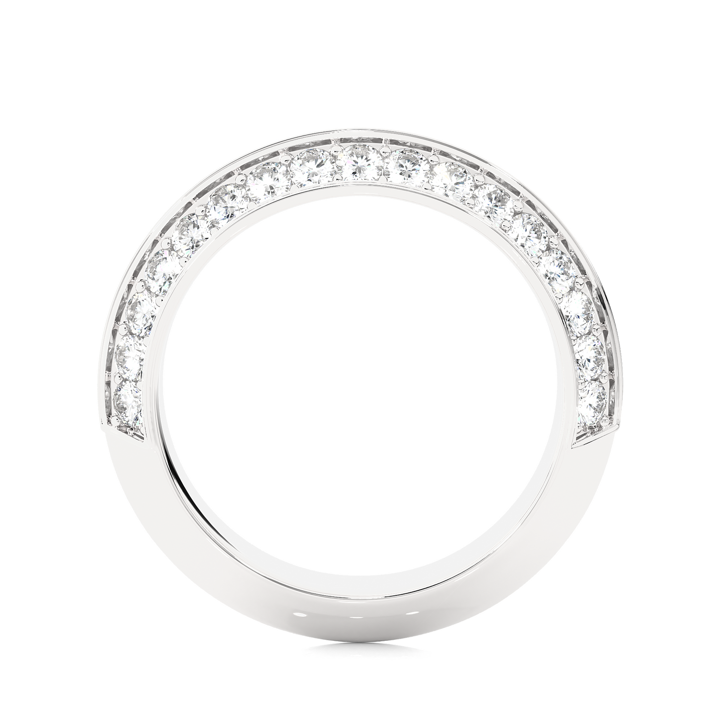 Delicate Lab Moissanite Wedding Band Gold Vermeil Stackable Ring