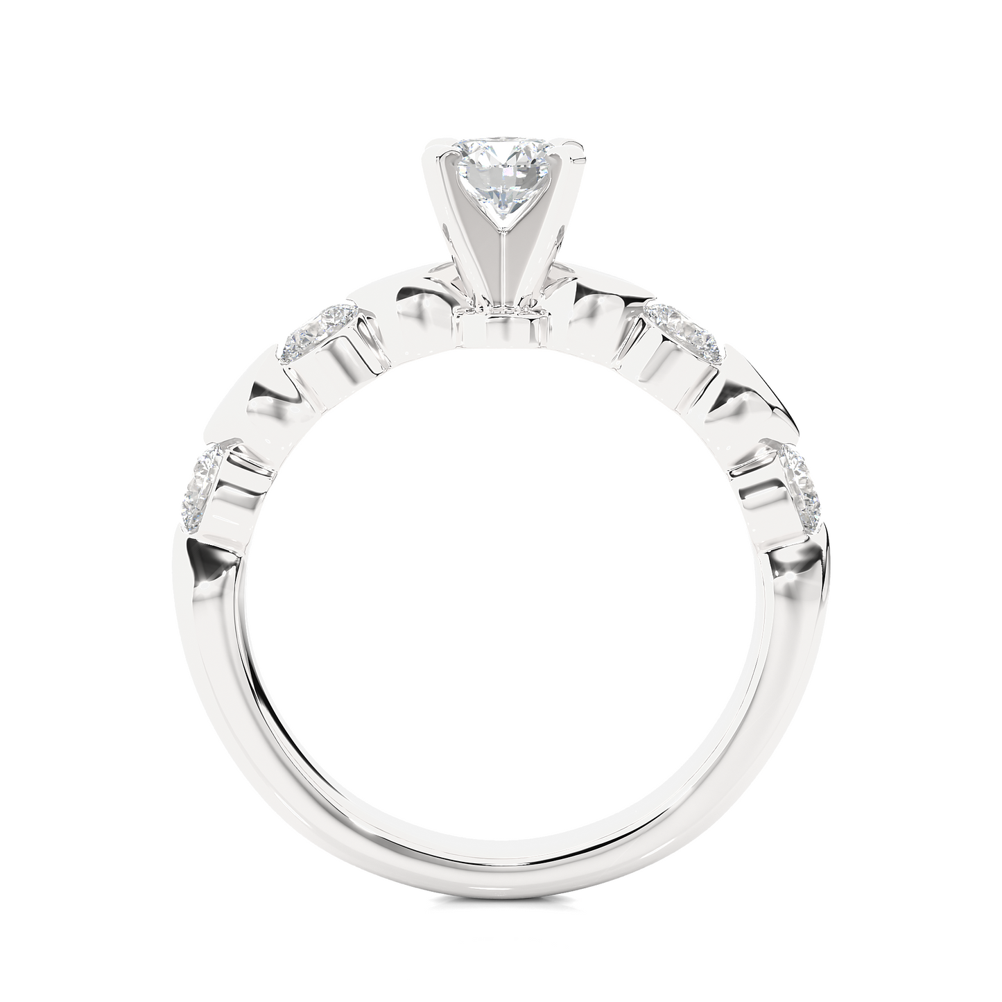 Vermeil Moissanite Lab Diamond Engagement Ring