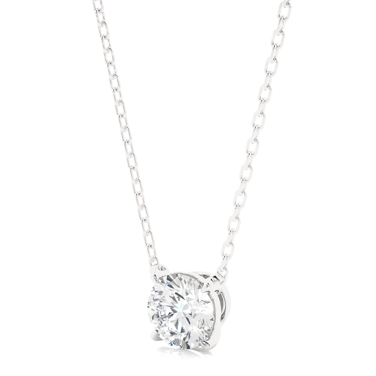 Vermeil Gold Round Moissanite Diamond Solitaire Pendant
